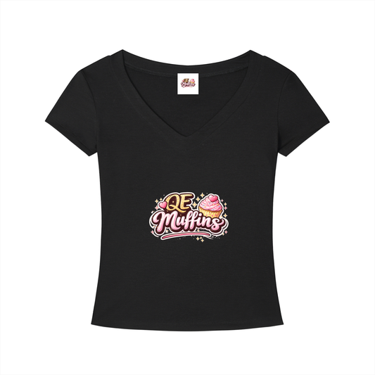 QE Muffins Tencel Slim Fit V-Neck T-Shirt