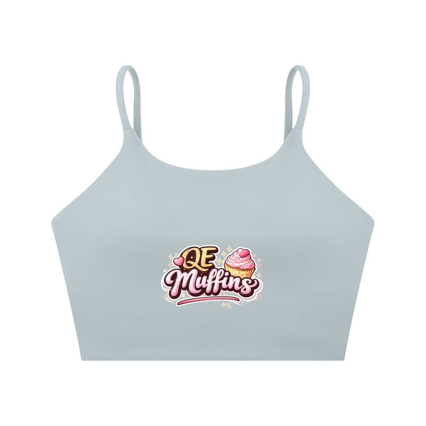 QE Muffins Spaghetti Strap Yoga Sports Bra