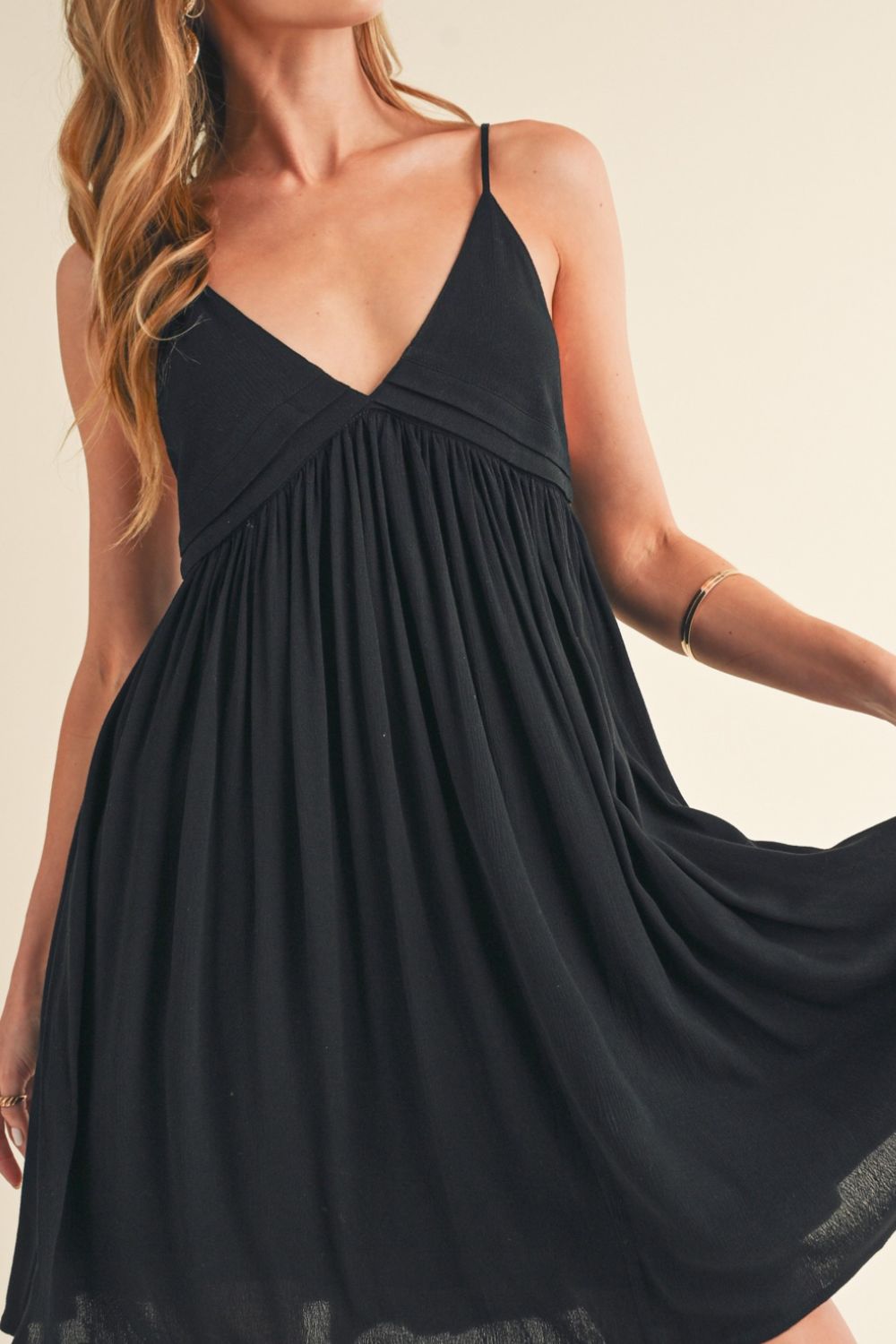 Ruched Plunge Mini Cami Dress For Women