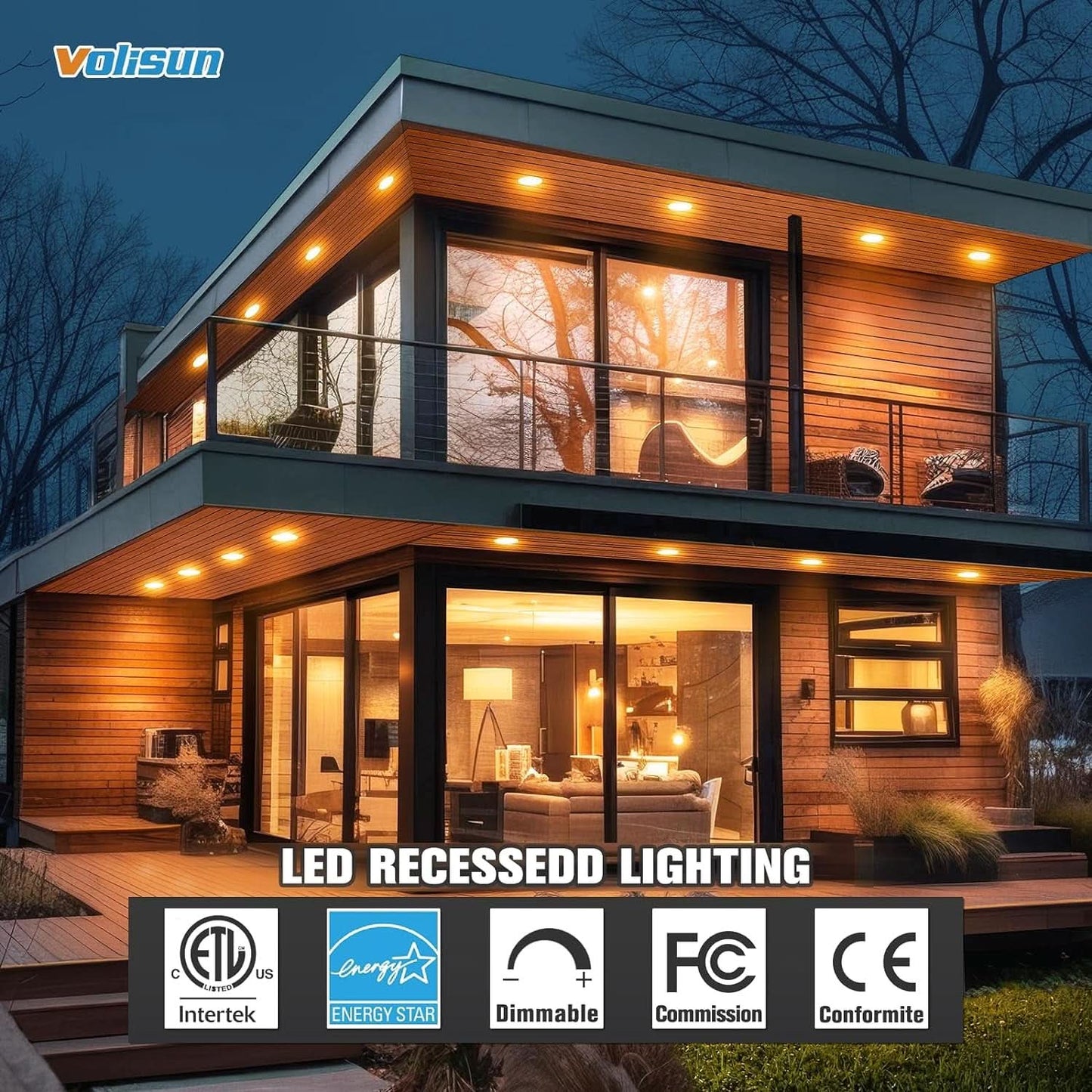 24 Pack 5CCT LED Recessed Downlights Canless Wafer Dimmable ETL Certified 2700K To 5000K