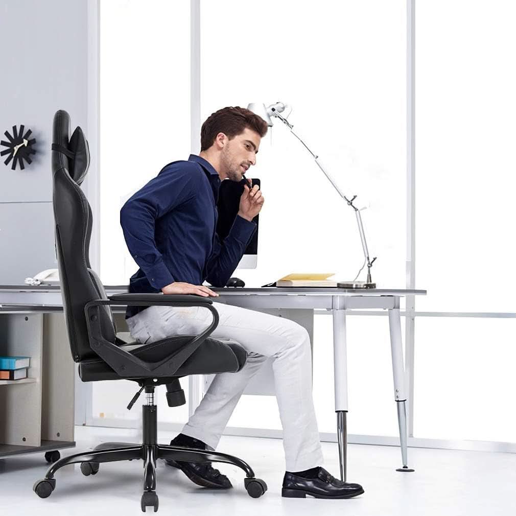Gaming Chair With Ergonomic Adjustable Lumbar Support