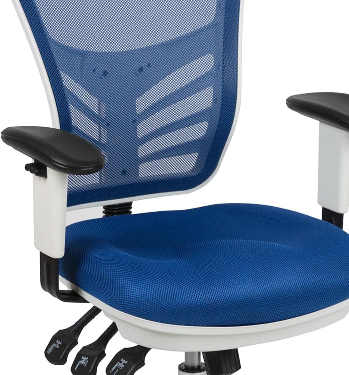 Blue Executive Office Chair With Adjustable Arms Comfort