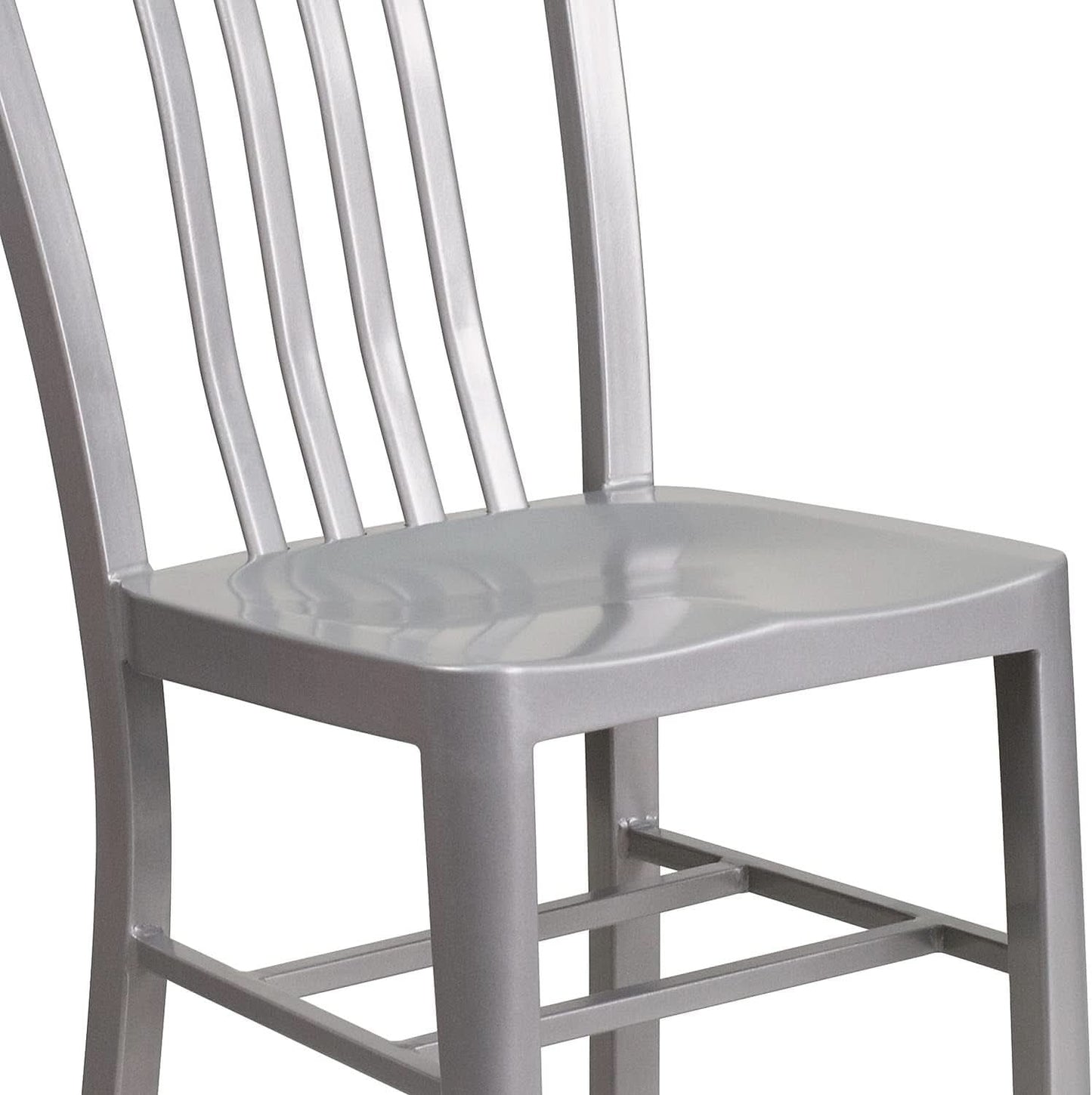 Gael Modern Metal Dining Chairs Set Of 2 In Silver