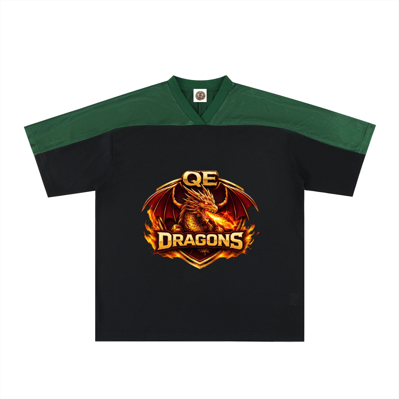 QE Dragons Oversized Mesh V-Neck Soccer Jersey