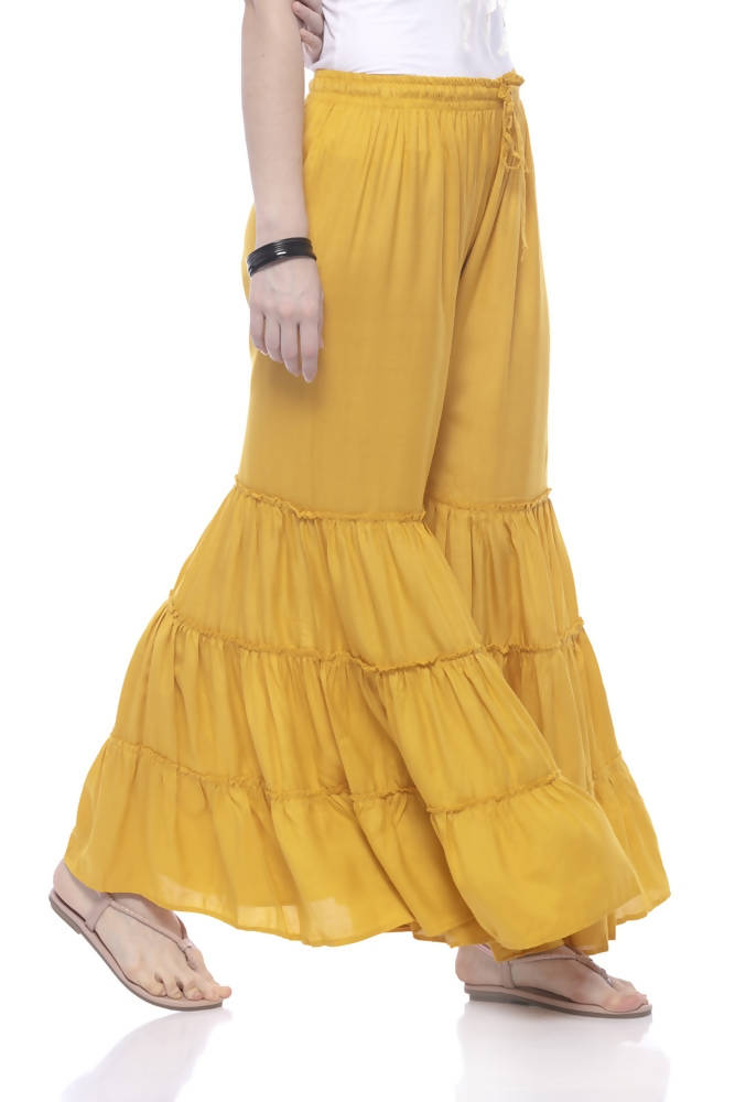Mominos Fashion Reyon Cotton Mustard Palazzo
