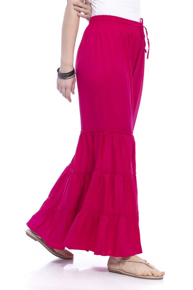 Mominos Fashion Reyon Cotton Magenta Palazzo