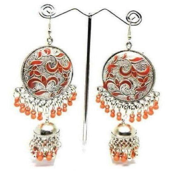 MS Fashion India Muskan Fancy Handmade Chandbali Style Jhumka with Beaded Earrings