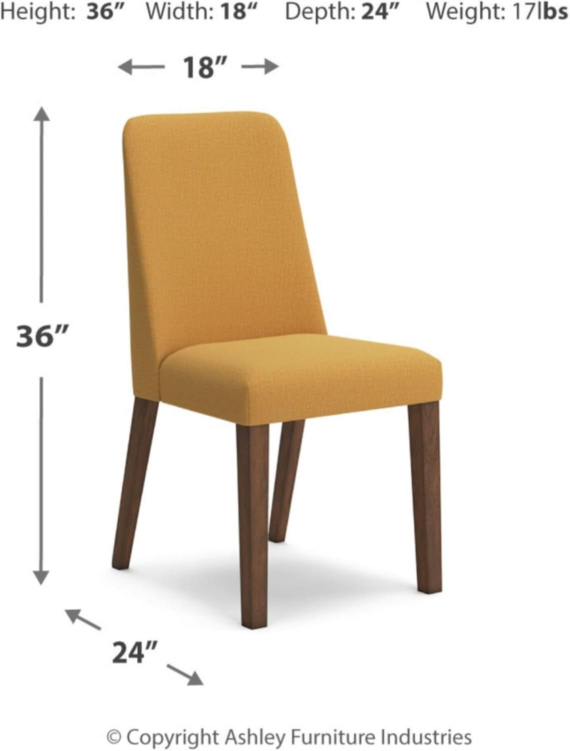 Lyncott Upholstered Dining Chair Yellow And Brown Foam Cushion