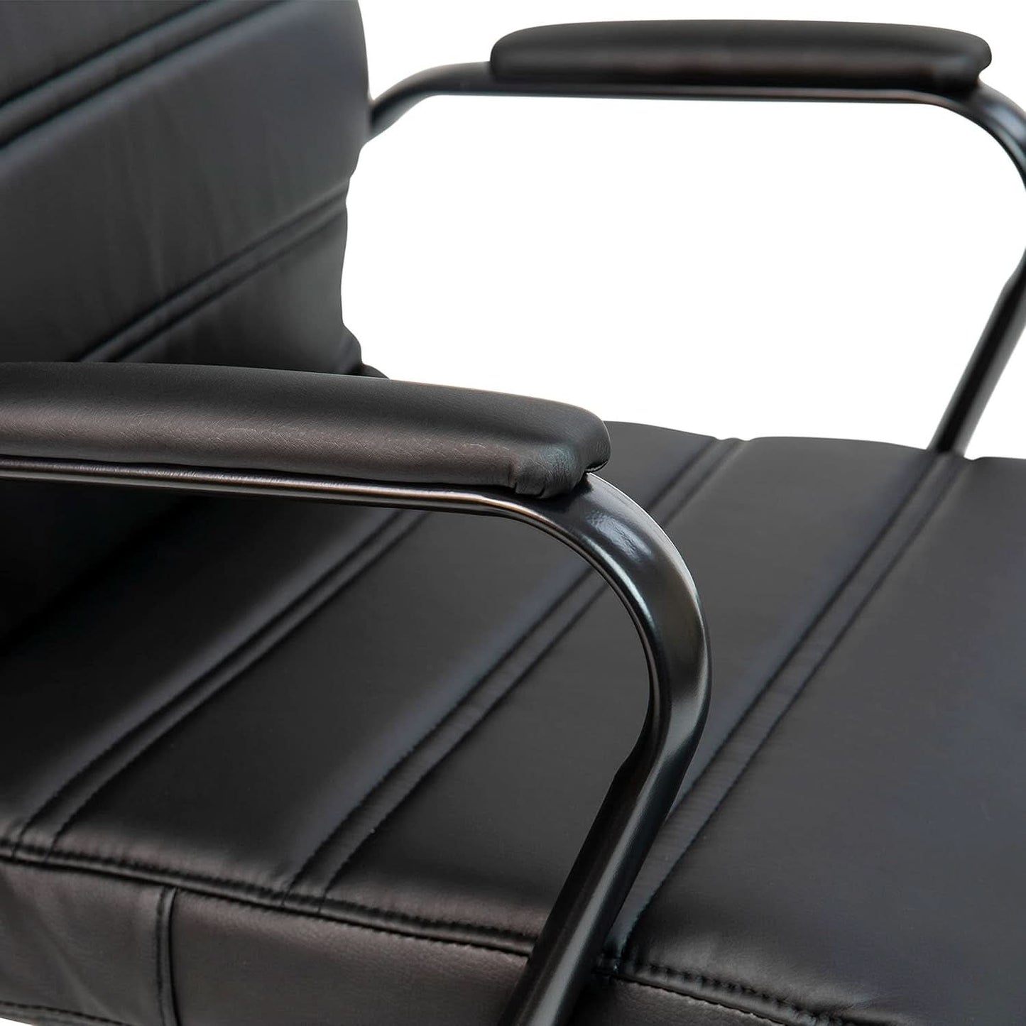 Black Office Chair With Adjustable Height And Padded Seat