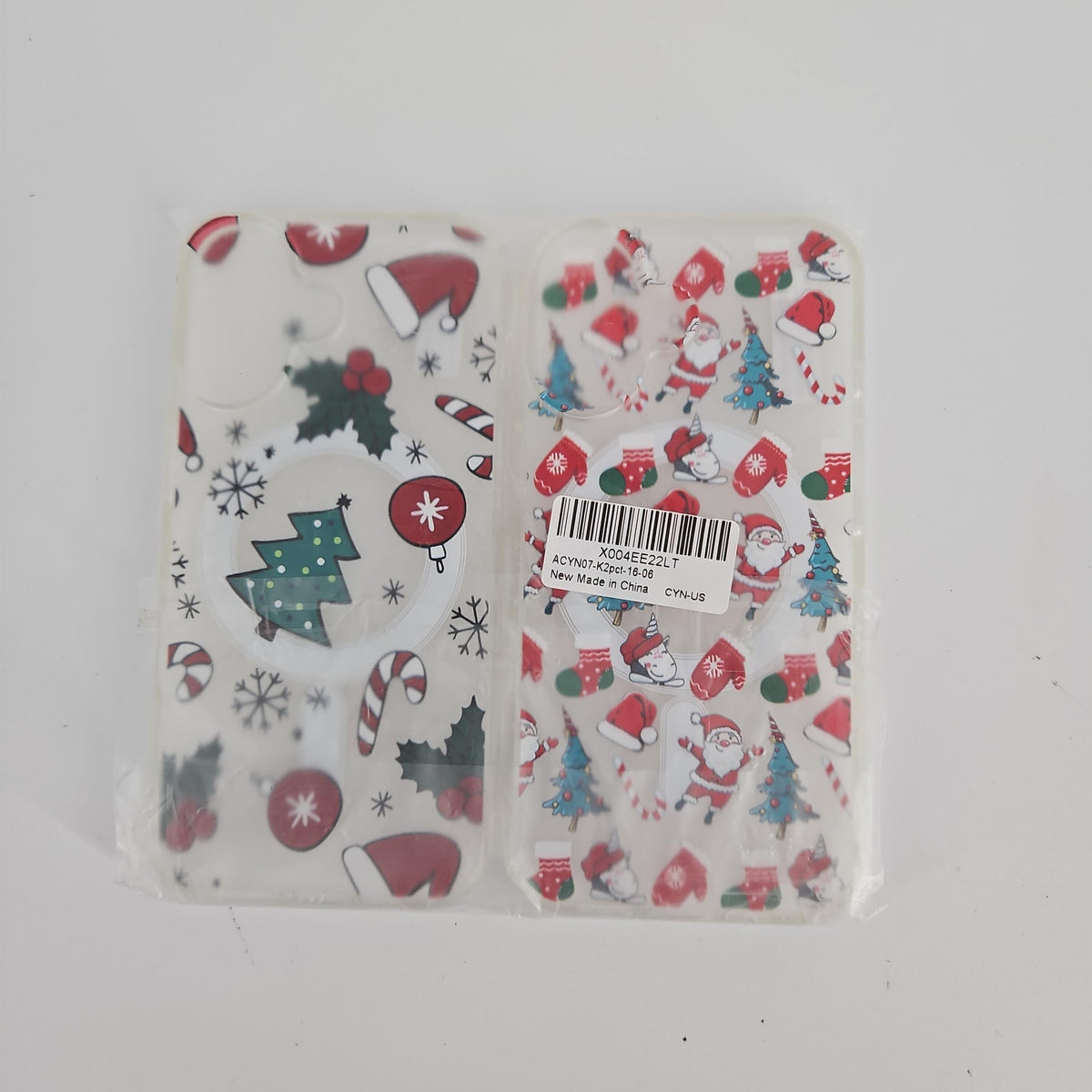 iPhone 16 Clear MagSafe Cases, 2-Pack, Christmas Prints