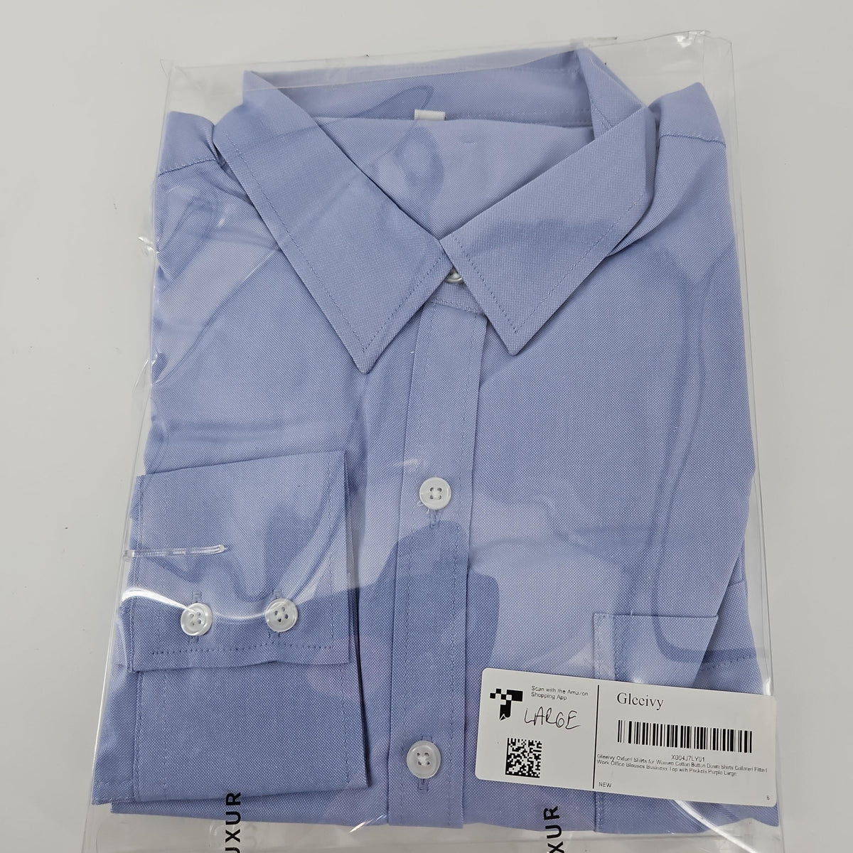Glecivy Women's Cotton Oxford Button-Down Shirt, Large