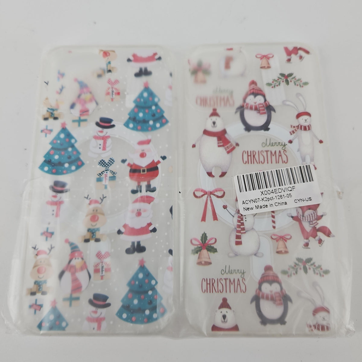2-Pack Christmas Magnetic Clear Phone Cases for iPhone 12/12 Pro