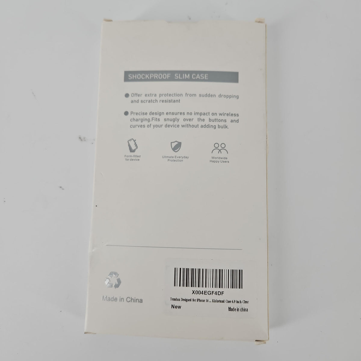 [Like New] Temdan 6.9-Inch Clear Kickstand Case for iPhone 16
