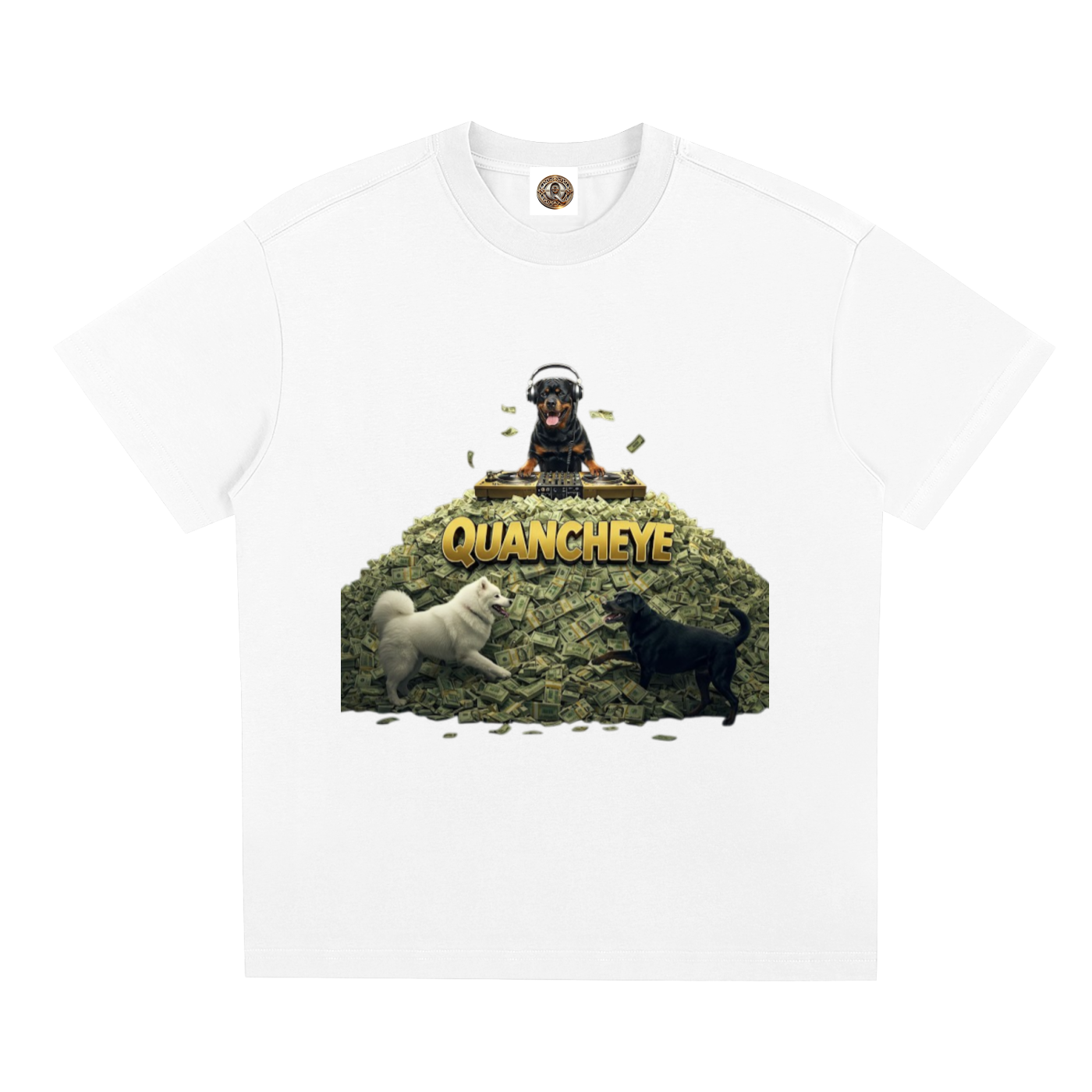 QE Quancheye DJ Dog Quick-Dry Cooling T-Shirt
