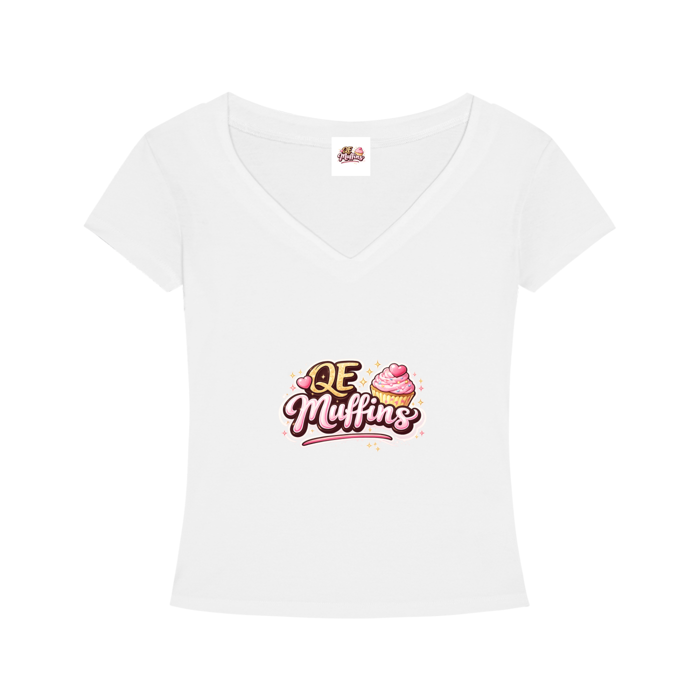 QE Muffins Tencel Slim Fit V-Neck T-Shirt