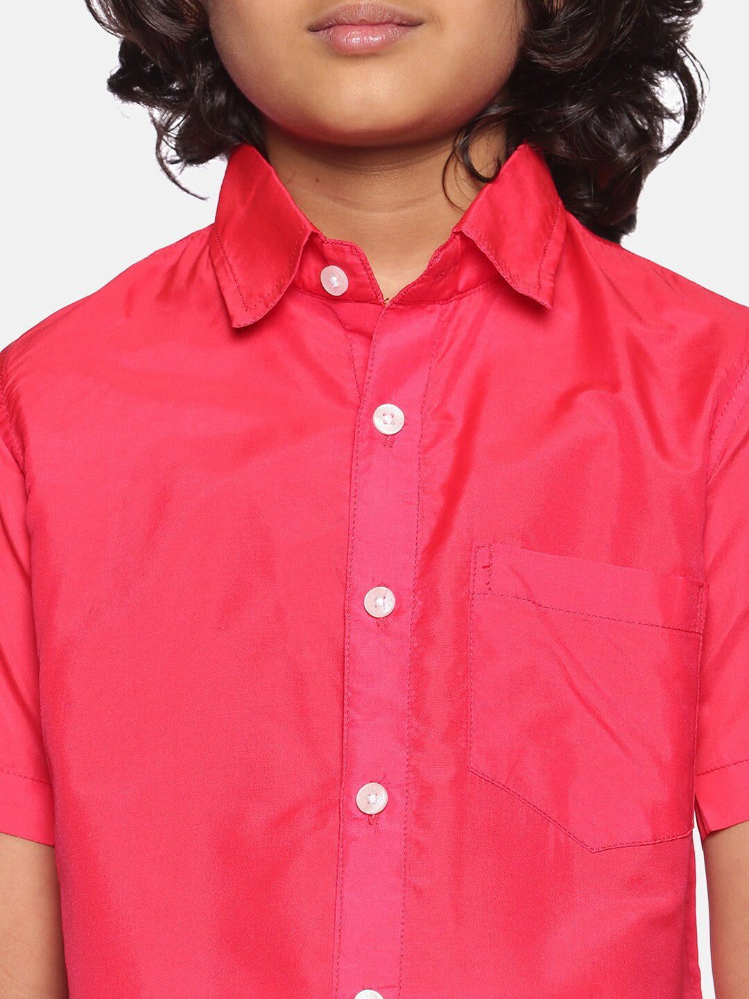 Sethukrishna Boys Rose & White Shirt with Dhoti