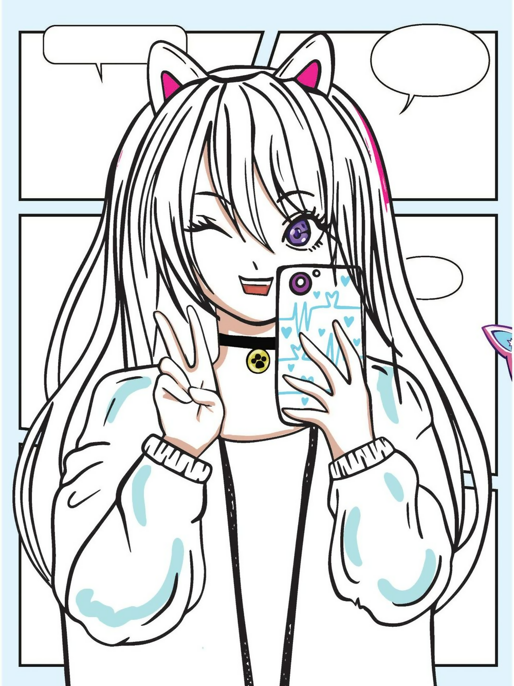 Dreamland Publications Colour Your Own Manga Book 4 With Free Manga Colouring Poster For Kids