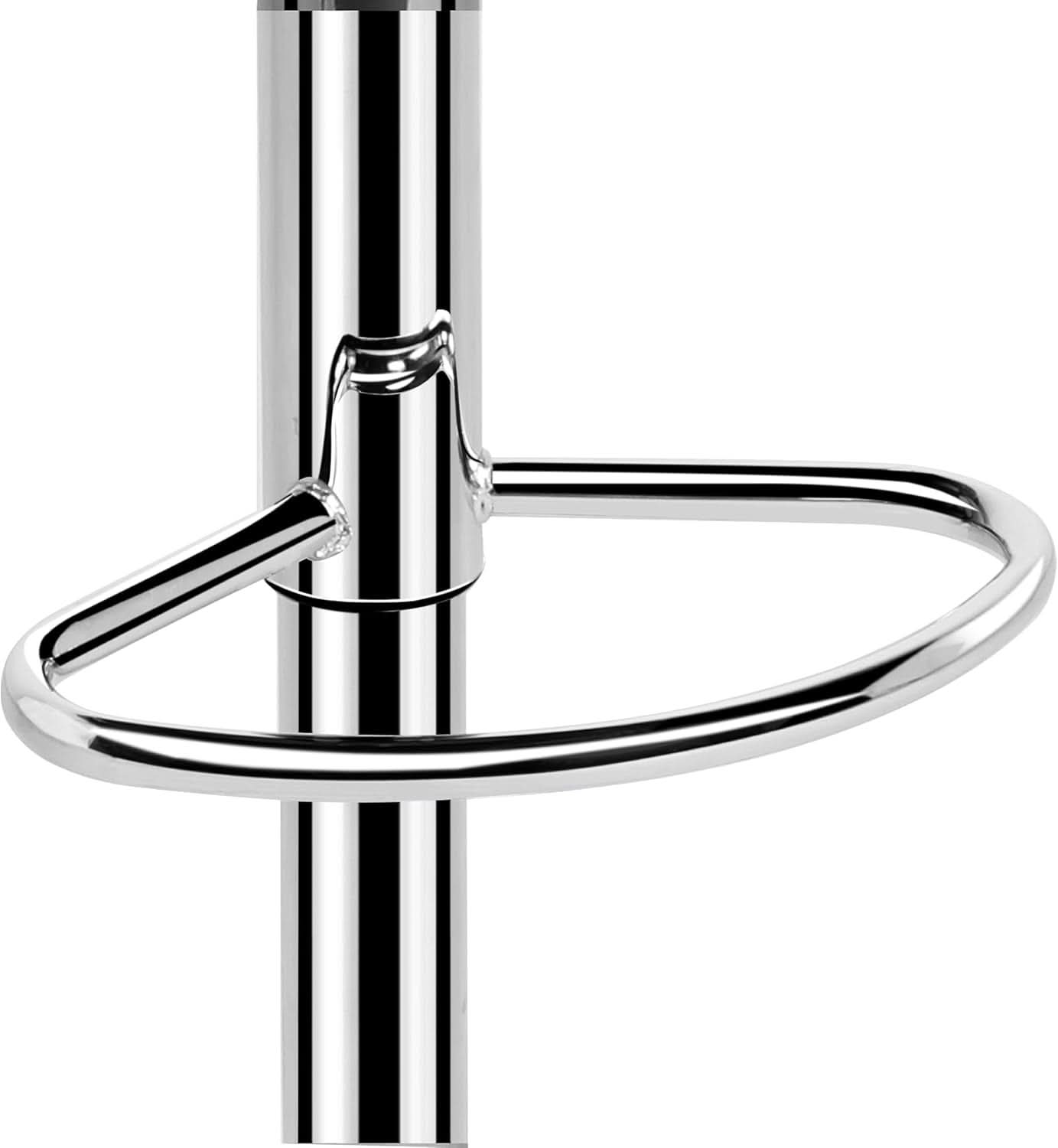 Pair Of White PU Leather Height Adjustable Bar Stools