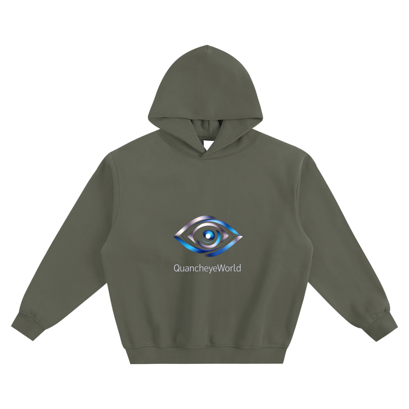 QE Quancheye World Fleeced Boxy Hoodie