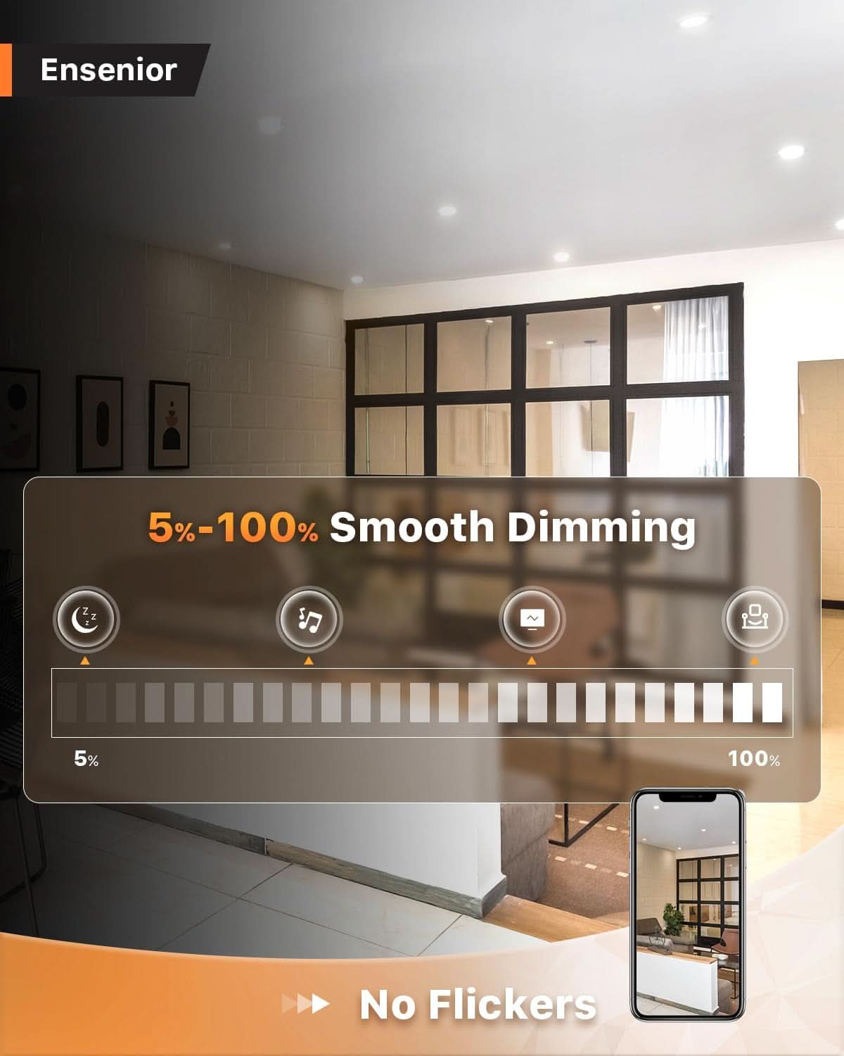 6 Inch LED Recessed Ceiling Light Dimmable 2700K 5000K 5CCT 1050LM 12W 120V Canless Wafer Downlight 24Pack ETL FCC IC