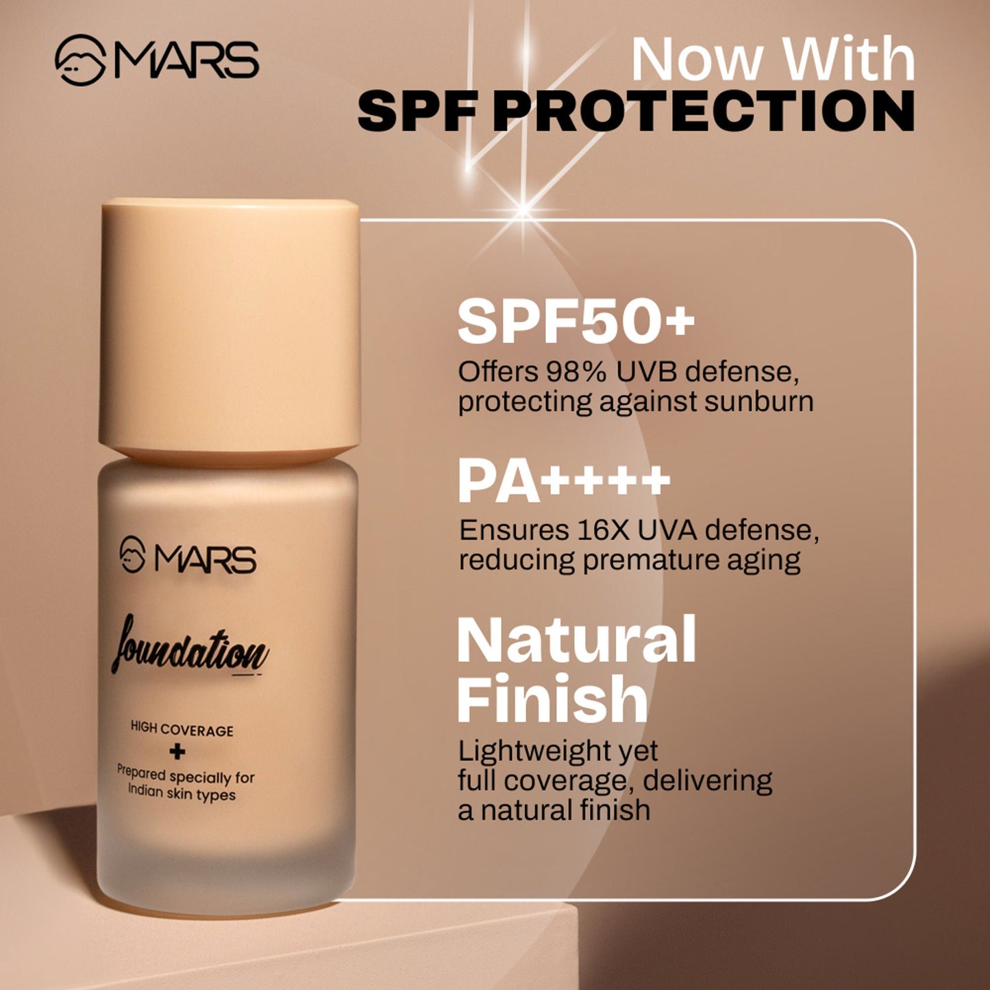 MARS Cosmetics SPF50 PA++++ High Coverage Liquid Foundation - 6.5