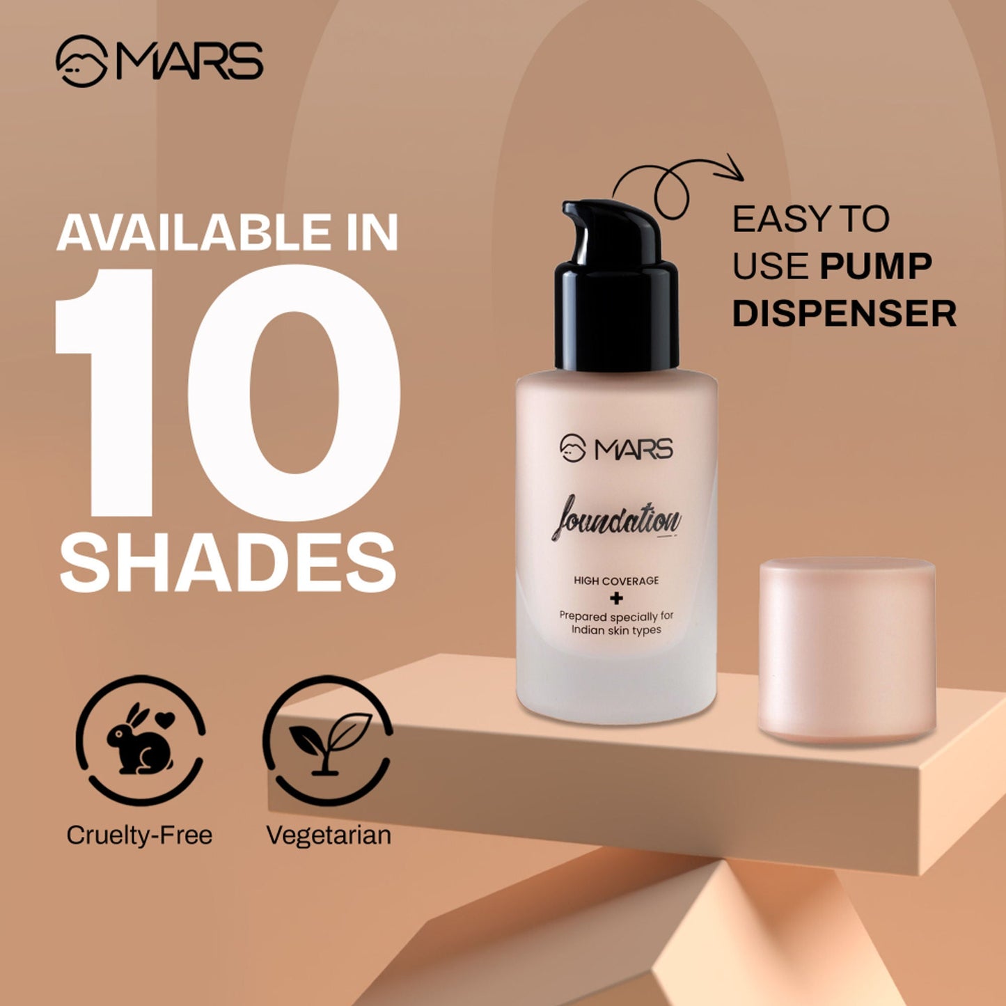 MARS Cosmetics SPF50 PA++++ High Coverage Liquid Foundation - 6.5