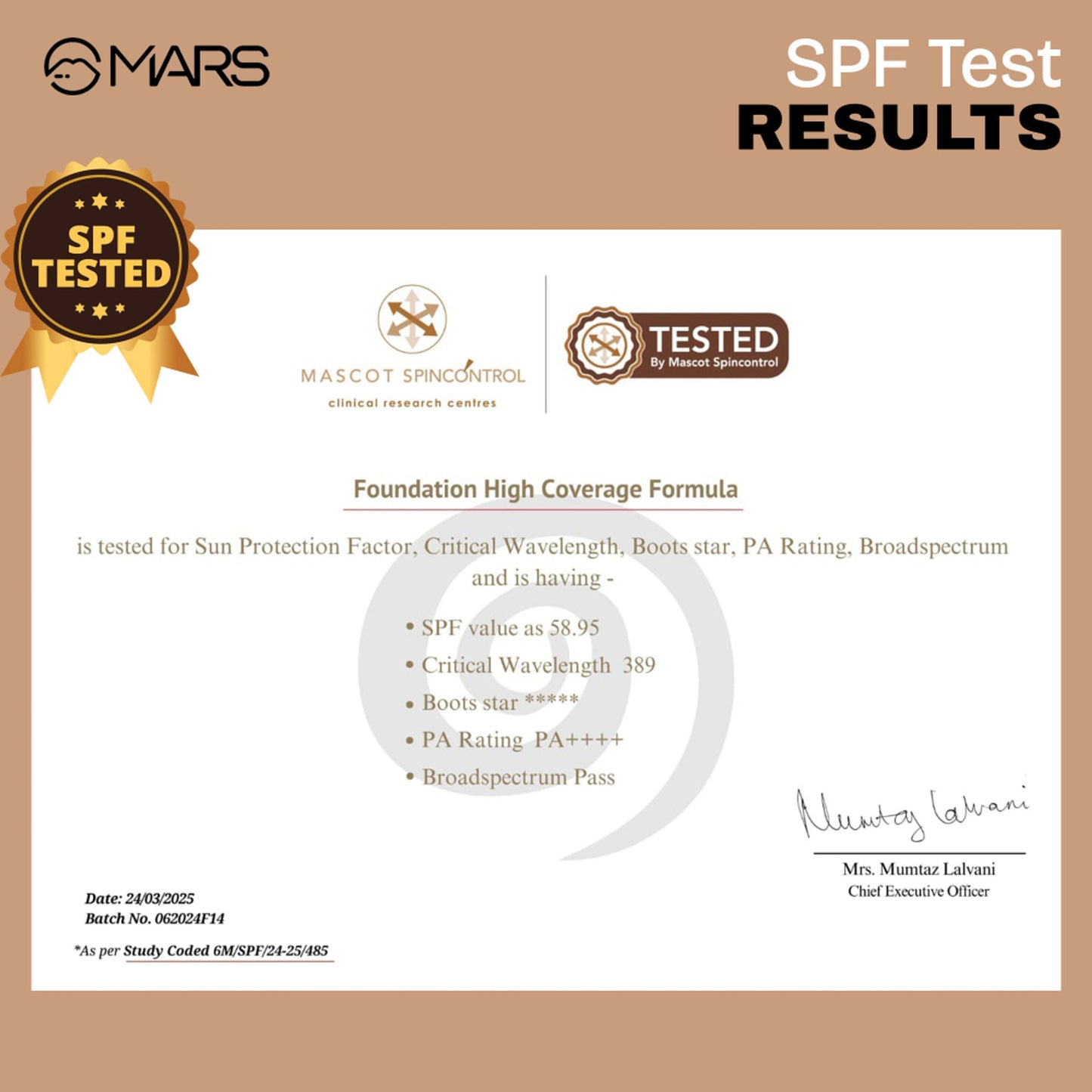 MARS Cosmetics SPF50 PA++++ High Coverage Liquid Foundation - 6.5