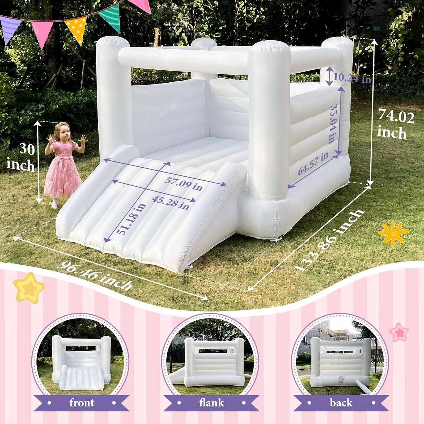Large White Inflatable Bounce House For Kids And Adults