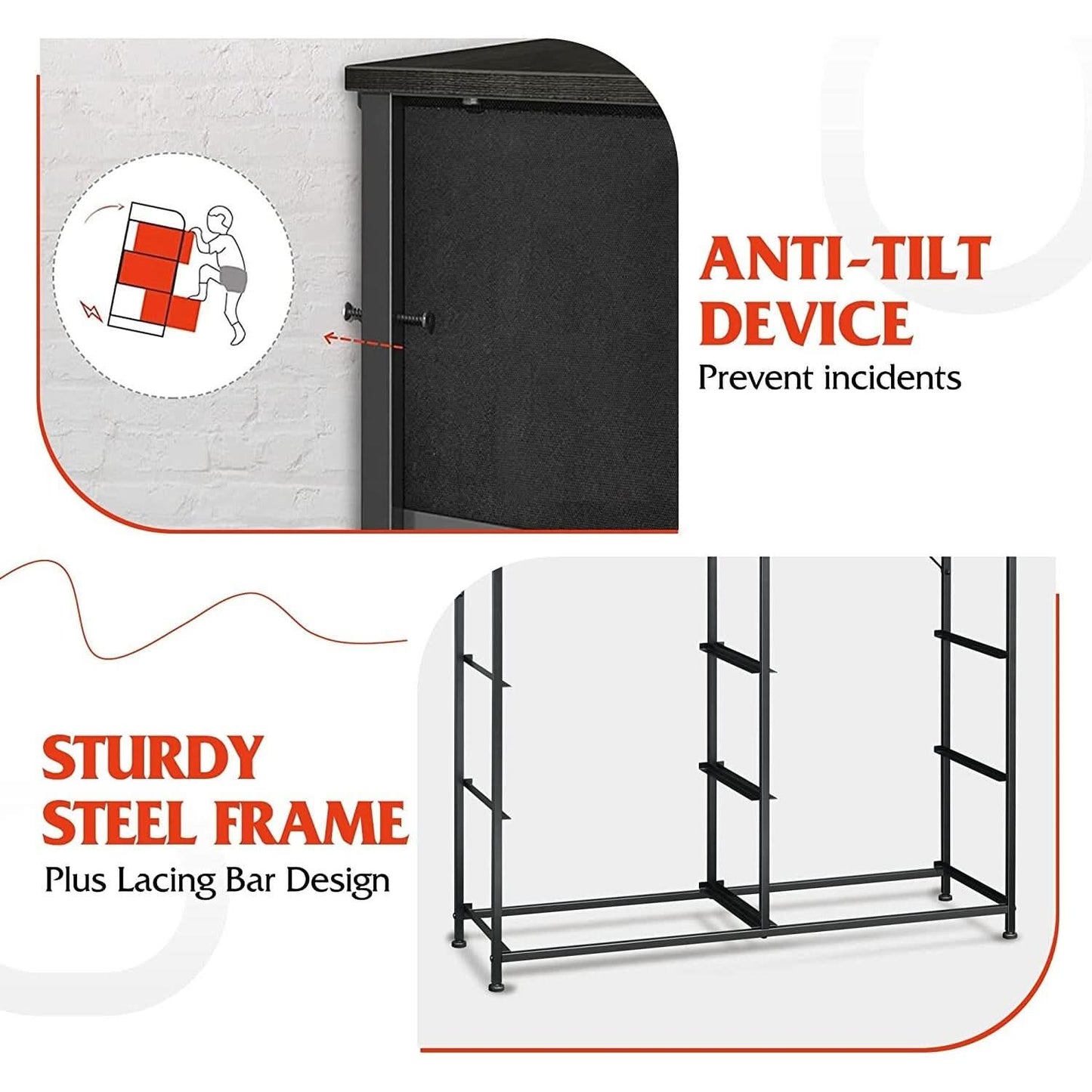 Fabric Storage Tower 9 Drawer Unit Charcoal Black Bedroom