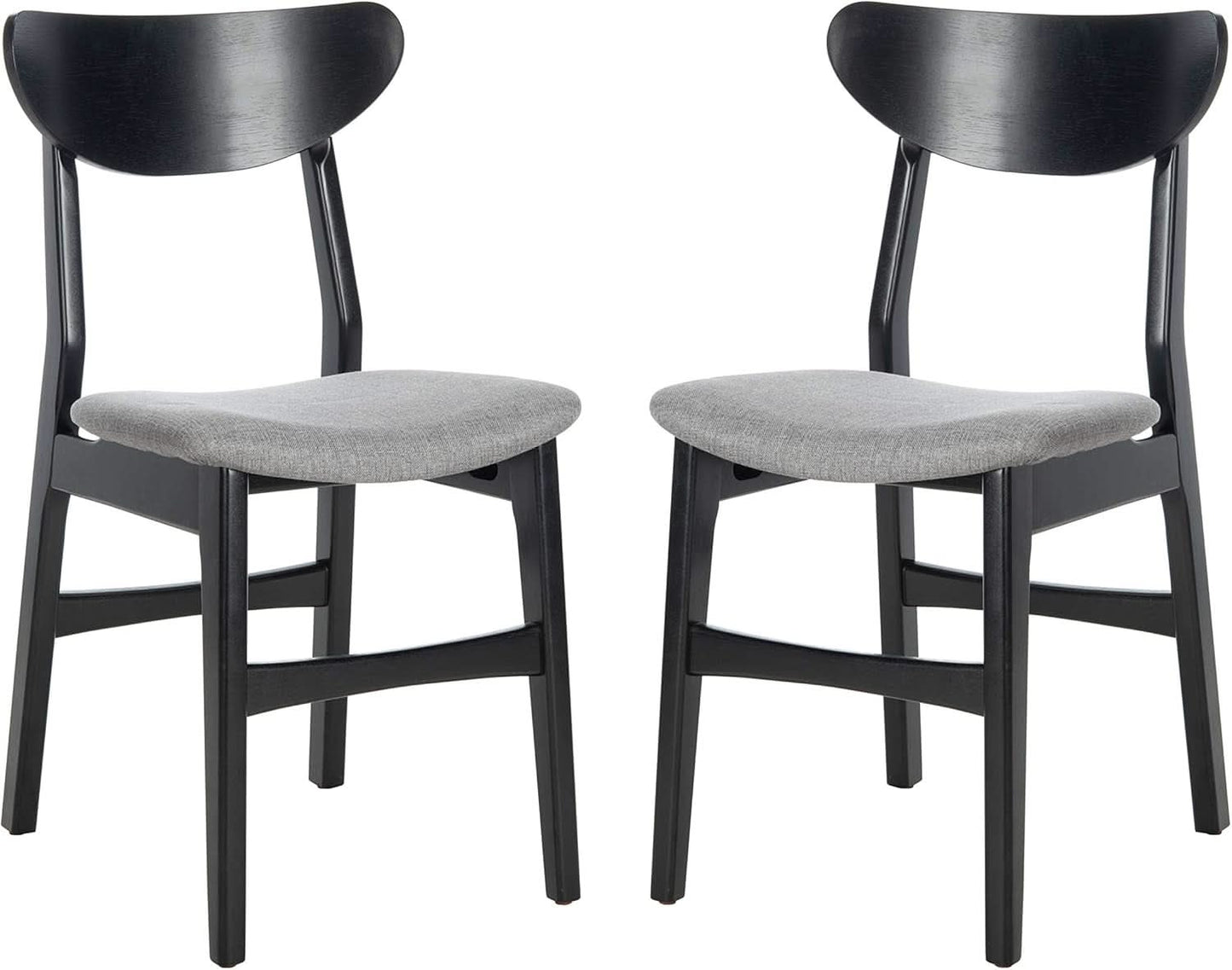 Home Lucca Retro Black And Grey Cushion Dining Chair Set 2