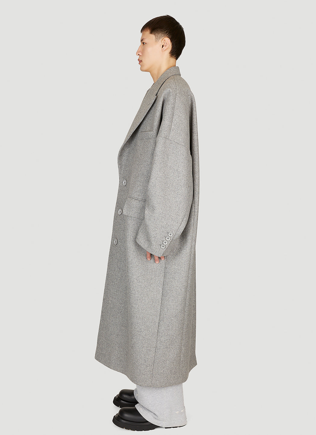 Dolce & Gabbana Men Double-Breasted Wool Coat