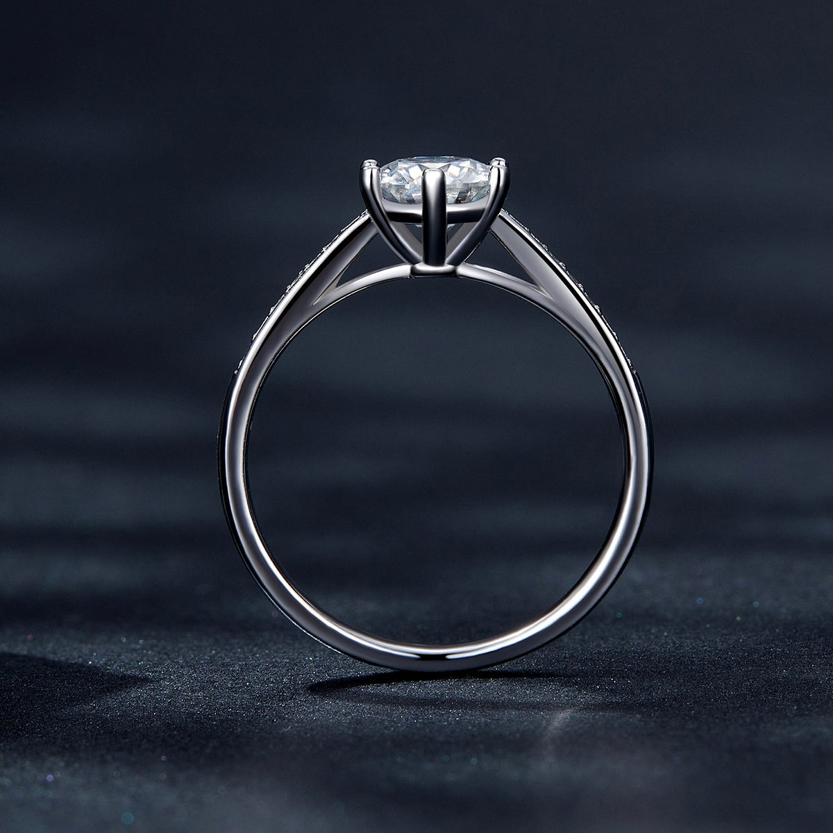 925 Sterling Silver Moissanite & CZ Ring Size 6 for Women