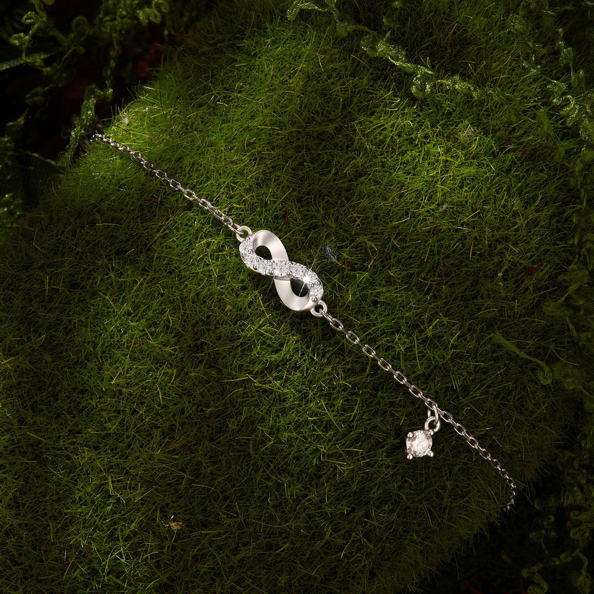 925 Sterling Silver White Gold Plated Moissanite 15+6cm Bracelet for Women