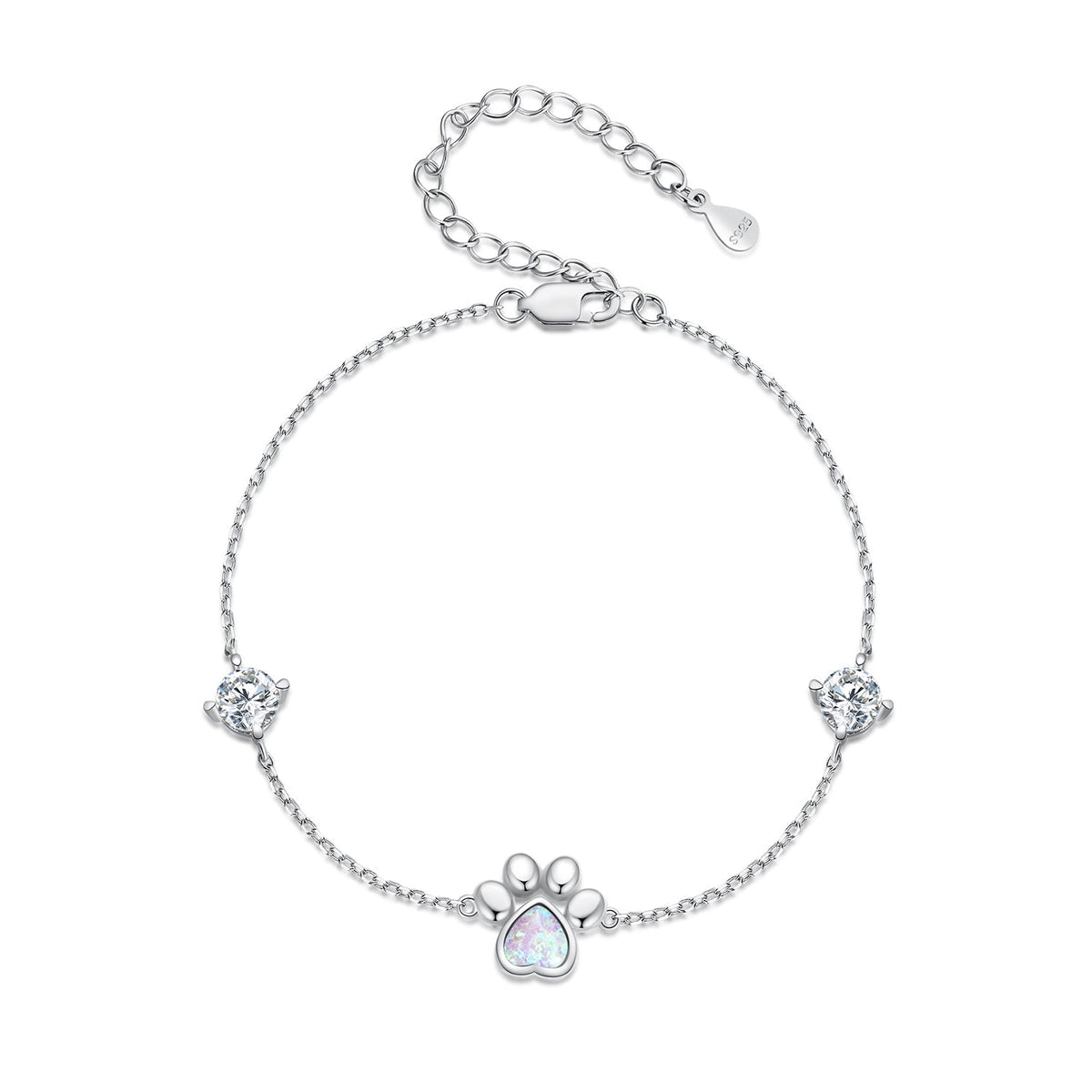 925 Sterling Silver Translucent Opal Bracelets for Women