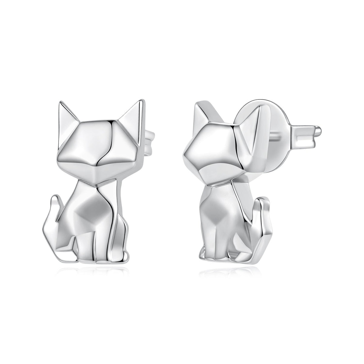 925 Sterling Silver White Gold Plated 1.2 x 0.7 cm Earrings for Women