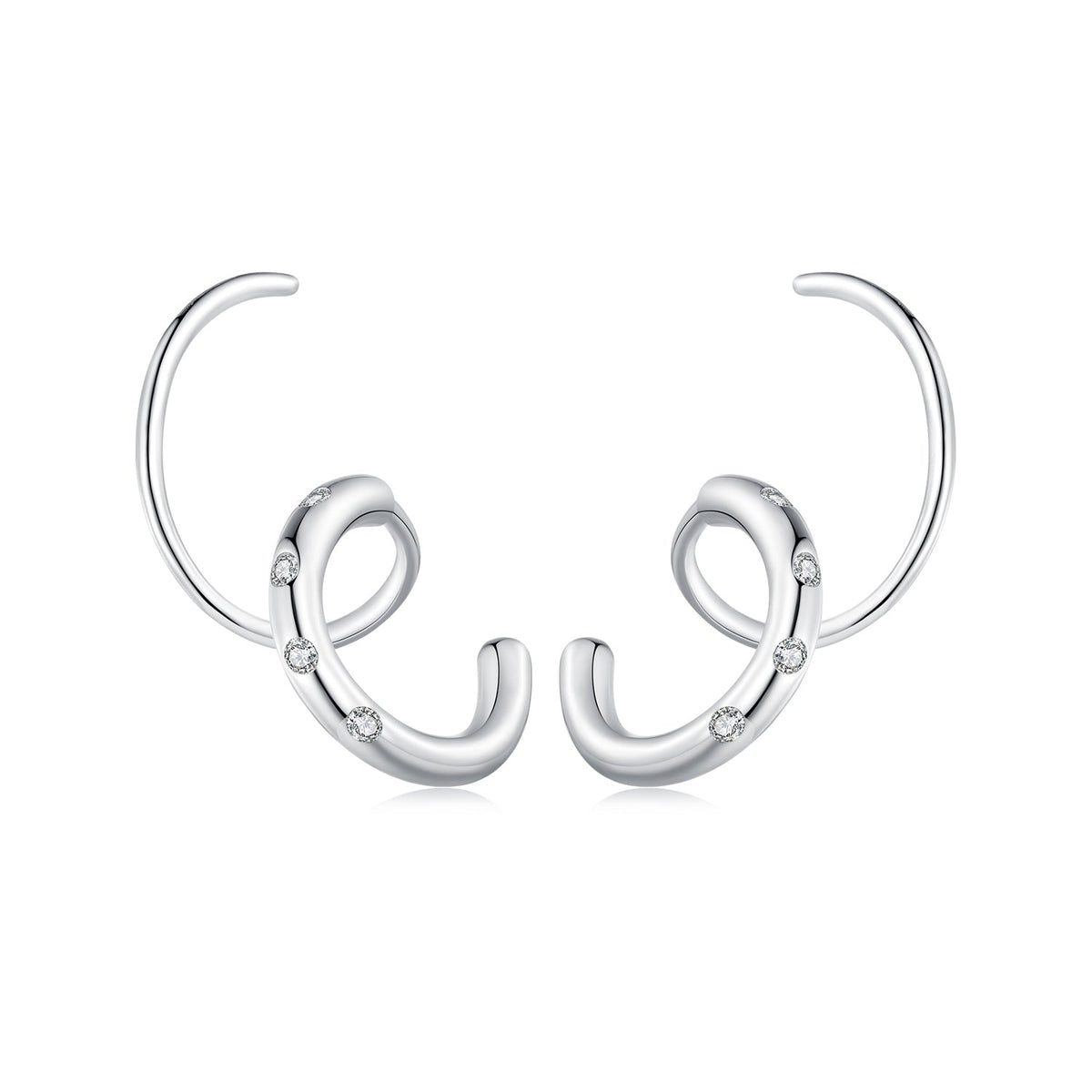 925 Sterling Silver CZ Pavé Earrings for Women