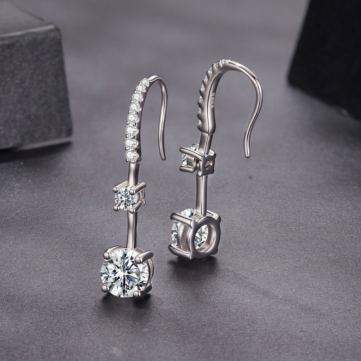 925 Sterling Silver Moissanite 1.00 Carat Earrings for Women
