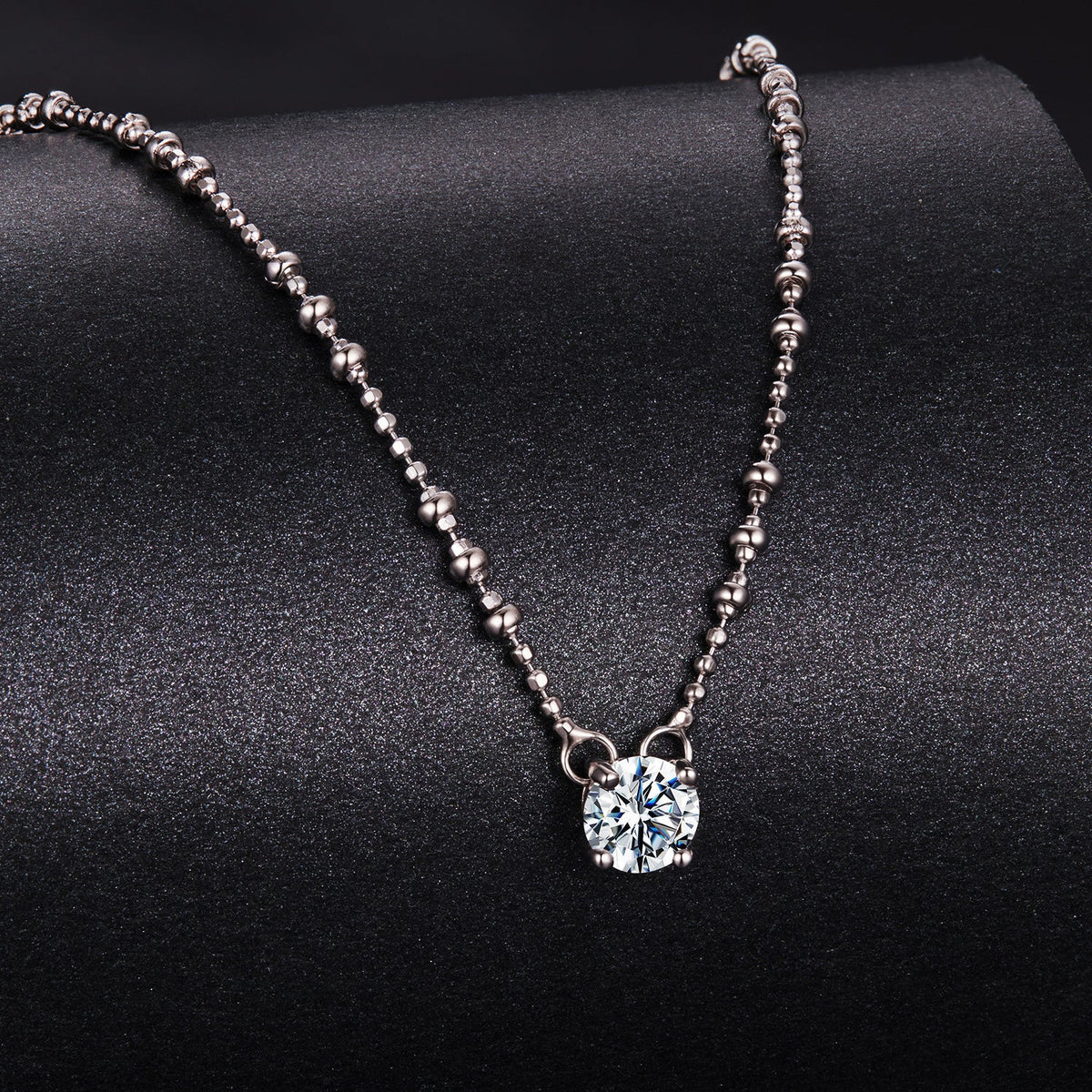 925 Sterling Silver 0.5 Carat Moissanite Necklace for Women
