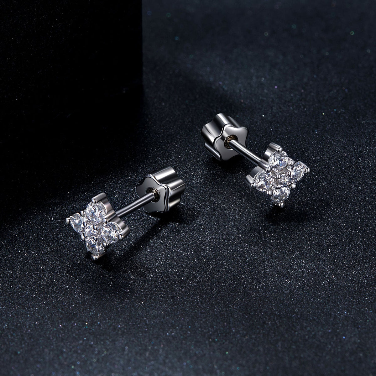 925 Sterling Silver 10mm Moissanite Earrings for Women