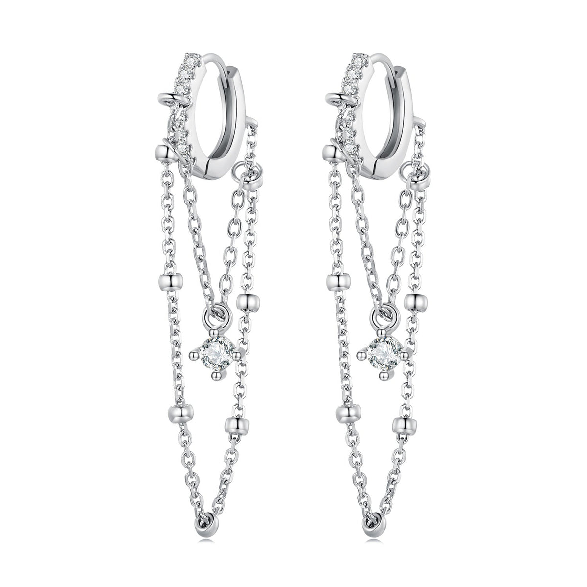 925 Sterling Silver Pavé Setting CZ Earrings for Women