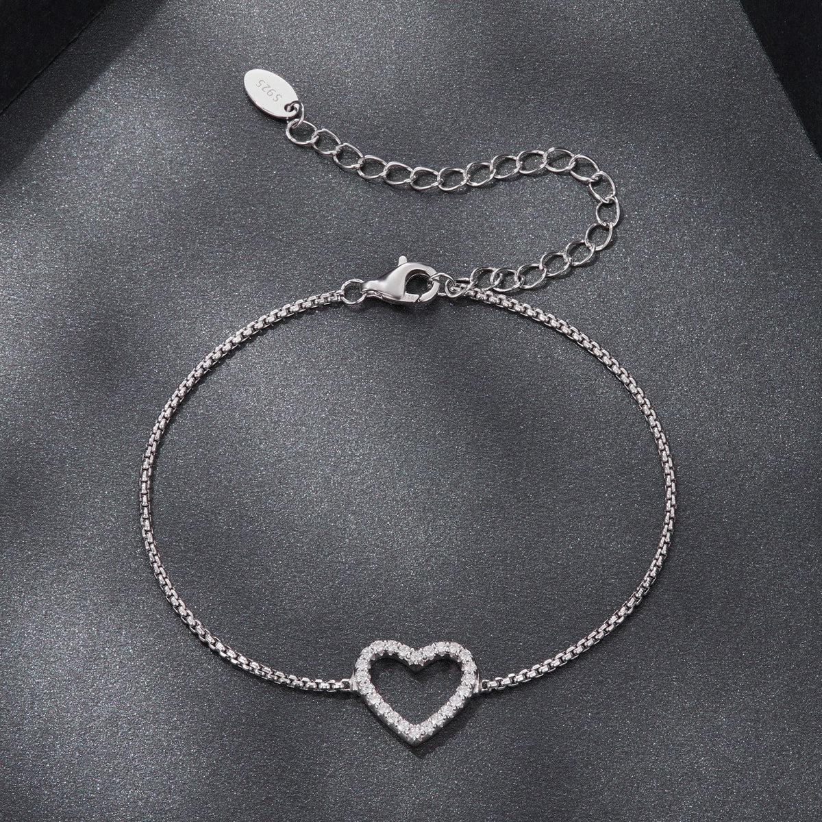 925 Sterling Silver Plated White Gold Moissanite Bracelet for Women