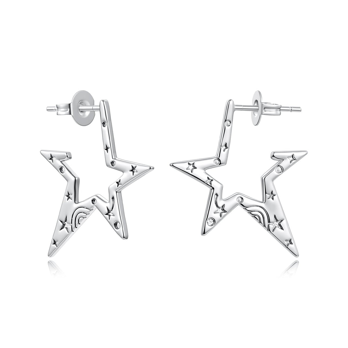 925 Sterling Silver White Gold Plated 2.3 cm Copper Earrings for Women