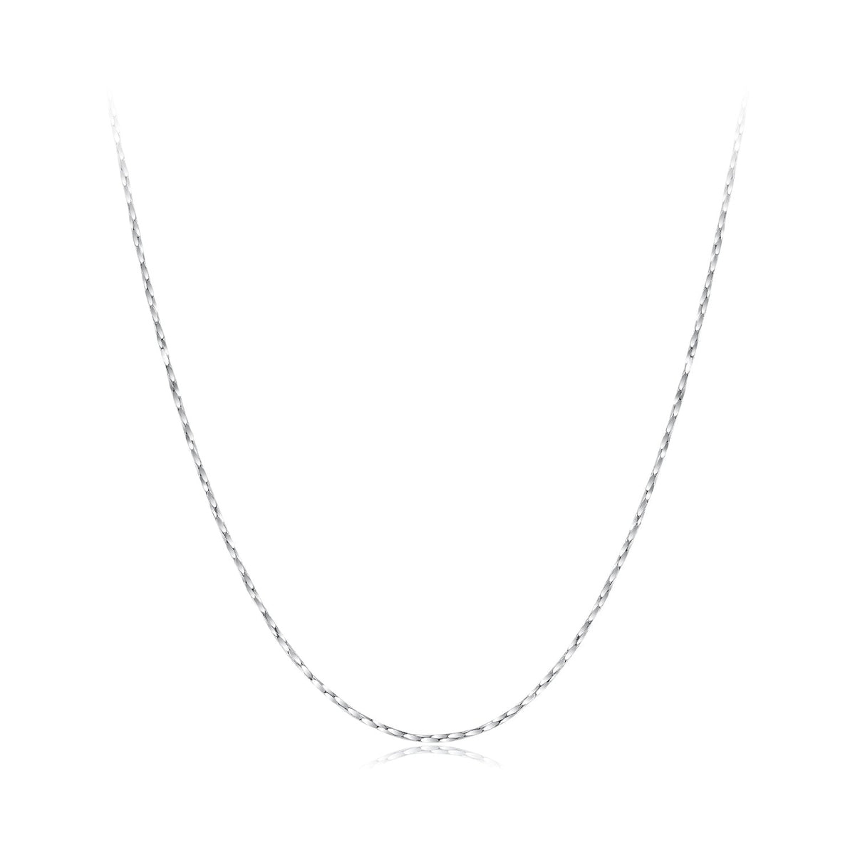 925 Sterling Silver White Gold Plated Necklace 40+5cm for Women