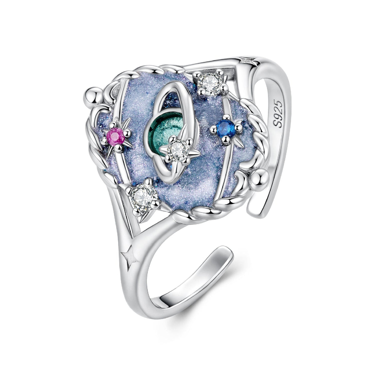 925 Sterling Silver Pendant 1.5*1.2 cm with Enamel and CZ for Women
