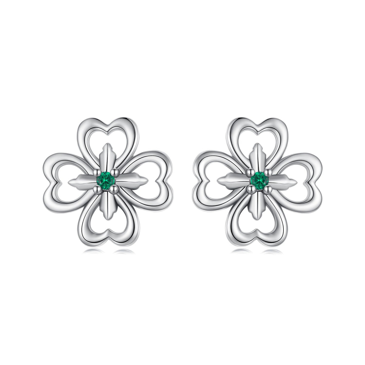 925 Sterling Silver Earrings with Pavé Setting CZ, 0.9cm, Oxidized Silver for Women