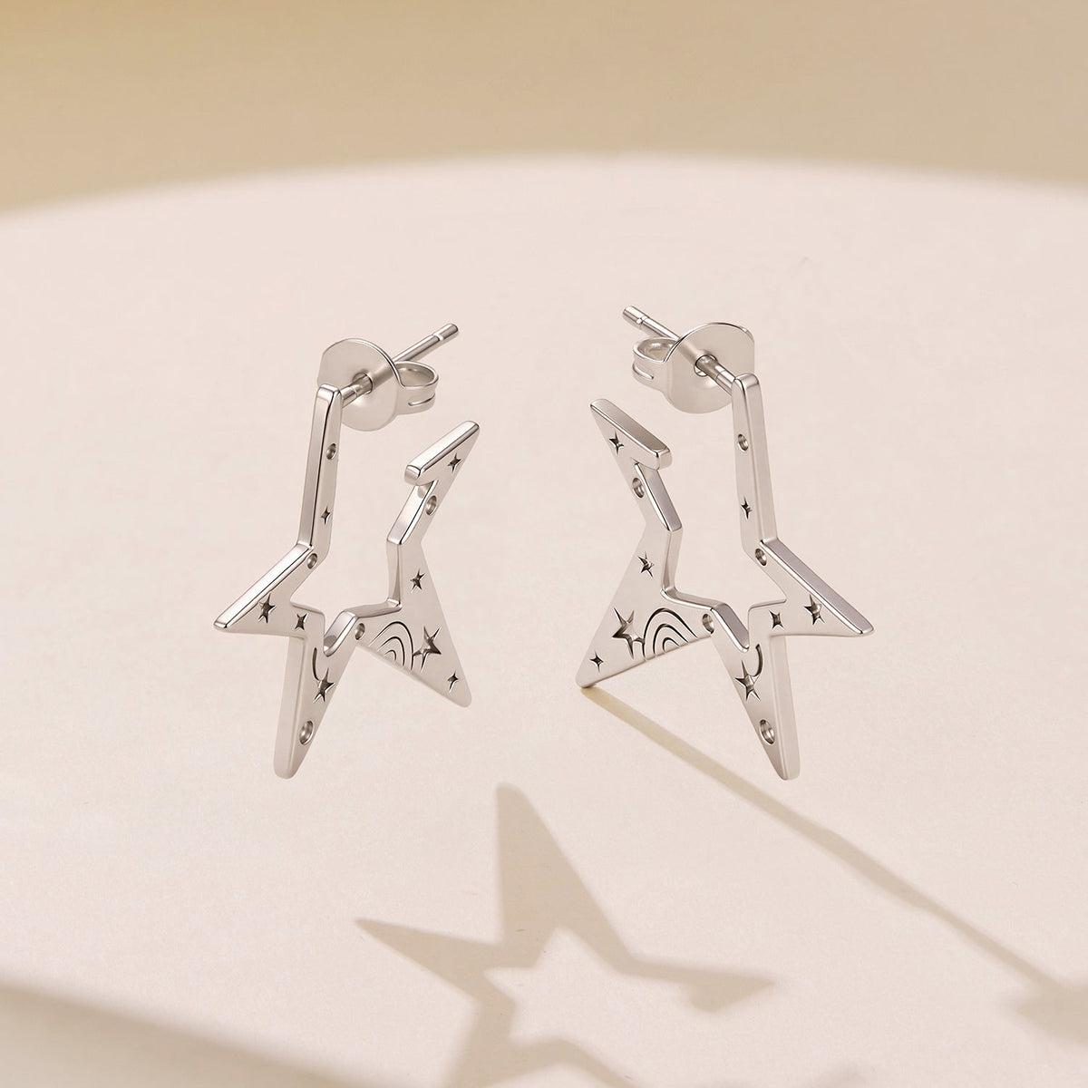 925 Sterling Silver White Gold Plated 2.3 cm Copper Earrings for Women