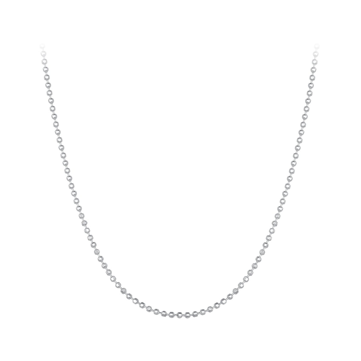 925 Sterling Silver Plated Platinum Necklace 400+50mm for Women