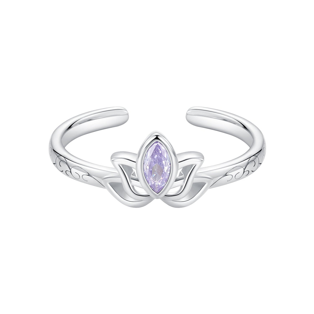 925 Sterling Silver 1.9mm Pavé Setting White Gold Plated Ring