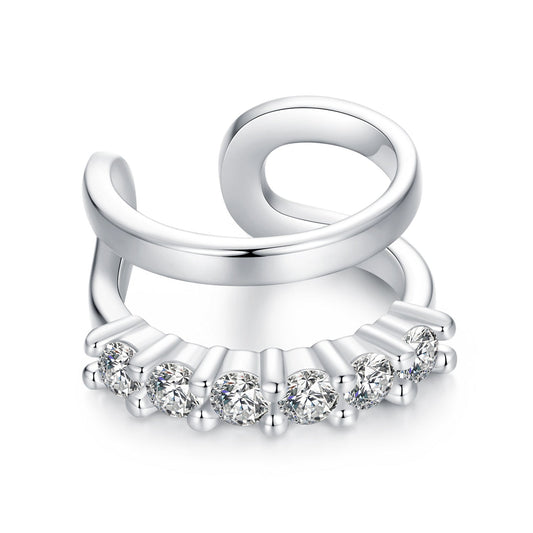 925 Sterling Silver Earrings with Pavé Setting CZ in Platinum
