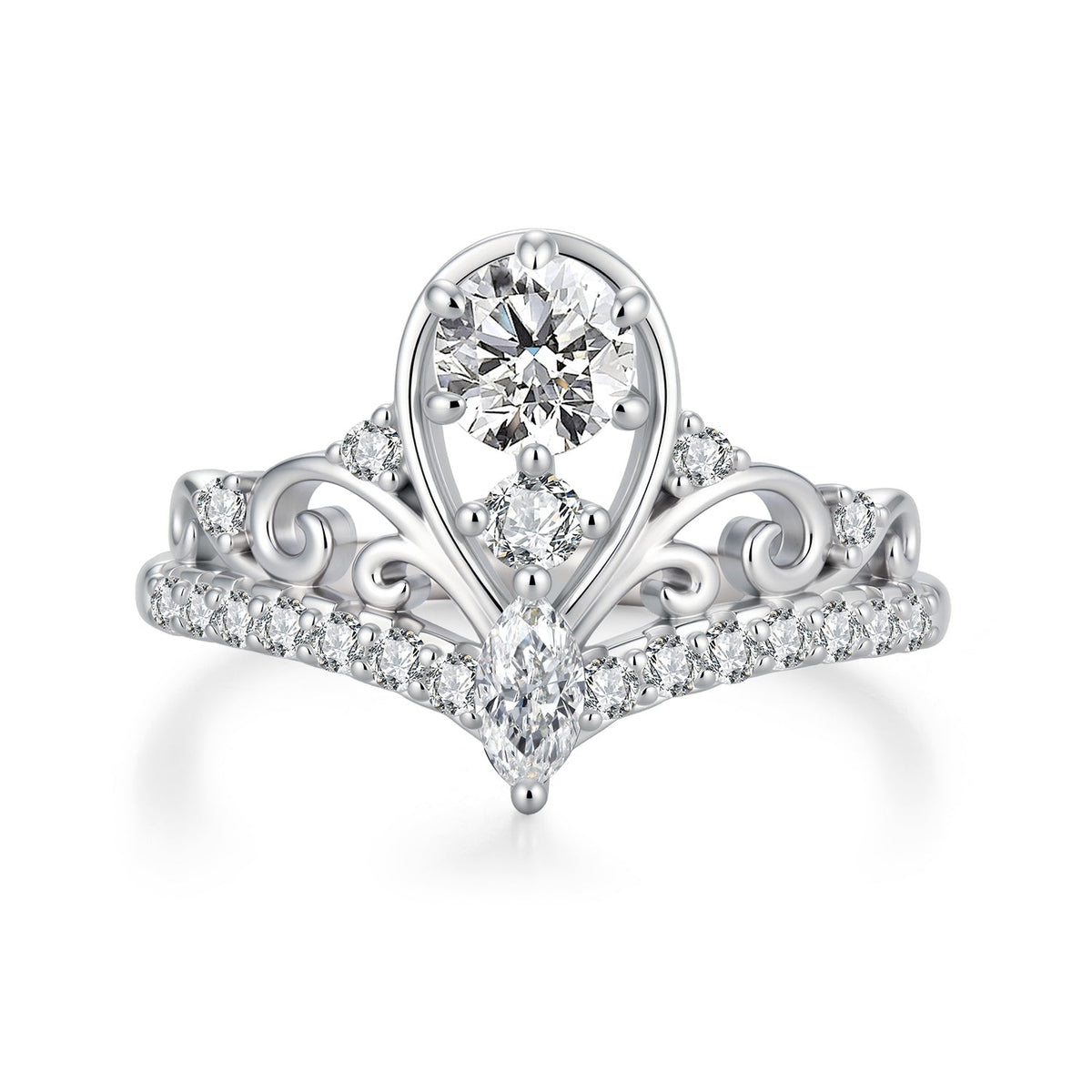 925 Sterling Silver 0.5 Carat Moissanite Ring in Size 6 for Women